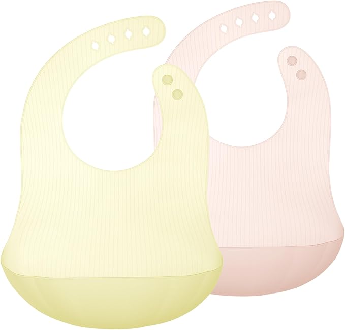 Olababy Fold N Go Silicone Baby Bib w Travel Case | Lightweight Design Eases Pressure Bruising for Infants & Toddlers-BubblyBeeBaby