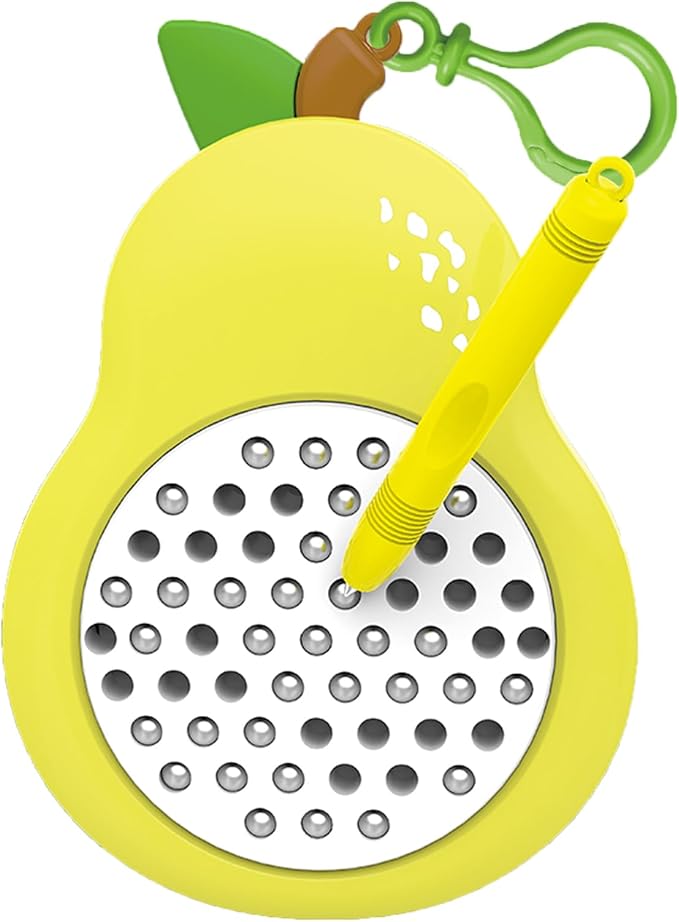 1PCS Pear Magnetic Drawing Board for Kids & Toddlers with Beads and Magnet Stylus Pen - Magnetic Travel Toy for Airplane & Car Ride Activities for Kids-BubblyBeeBaby