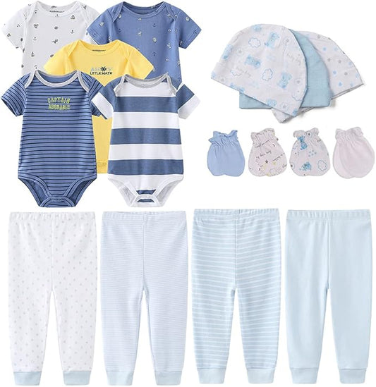 Kiddiezoom Unisex Baby Layette Essentials Giftset Clothing Set 19-Piece For Newborn Baby-BubblyBeeBaby