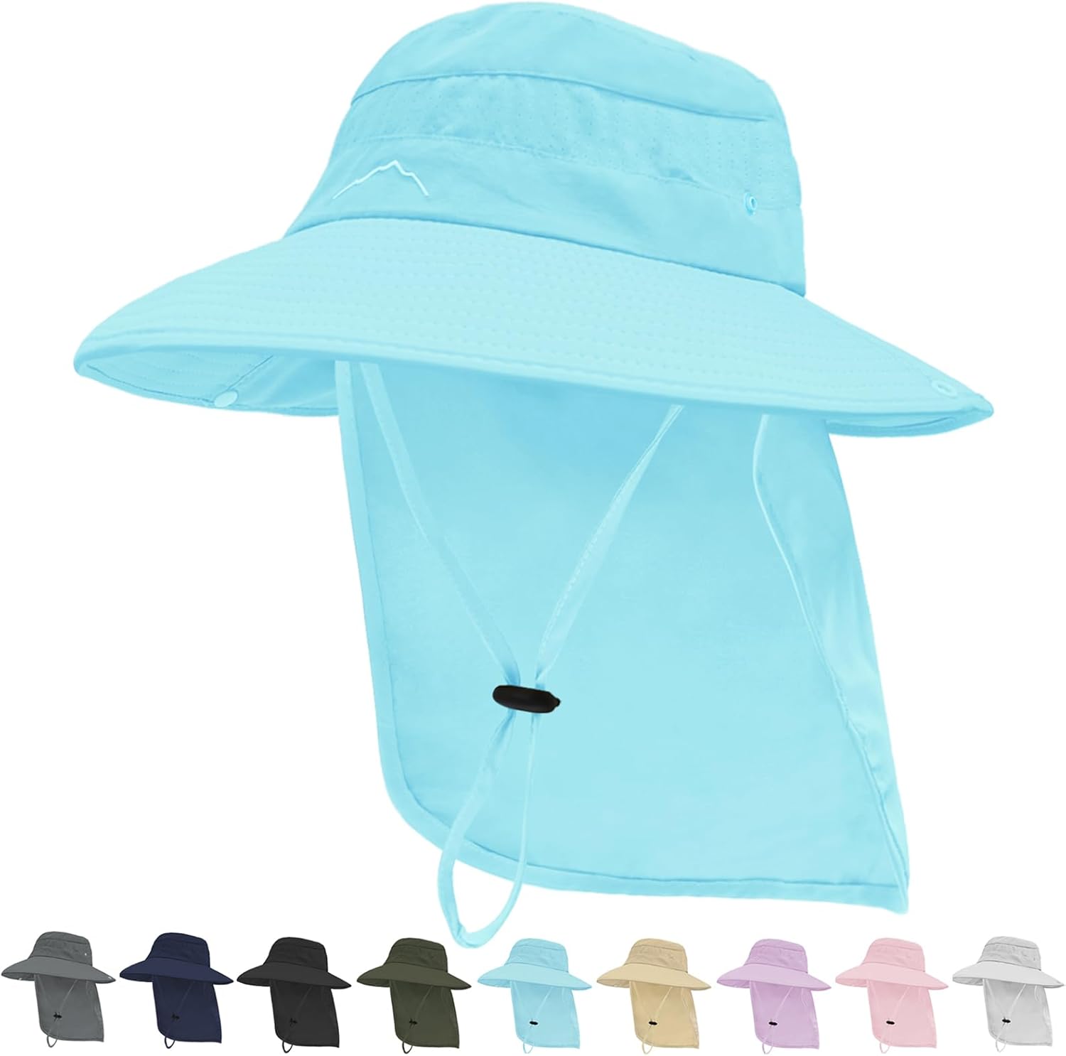 Sun Hats for Men Women, UPF50+ Protection Safari Hat,Wide Brim Fishing Hat with Neck Flap,Bucket Hats for Beach Hiking