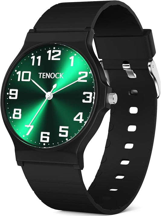 Kids Analog Watch Boys Girls, 30M Waterproof, Sports Watch for Boys, Easy to Read Children's Thin Dial Wrist Watches with Soft Band, for Ages 5-15 Kids Great Birthday Gifts Christmas Day-BubblyBeeBaby