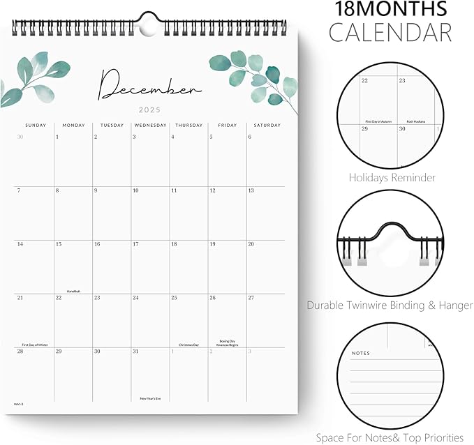 Jotsome Wall Calendar 2025-2026, Academic Monthly Calendar From July 2025 to December 2026 11.2"x14.2", Aesthetic Wall Decoration in Home and Office for Easy Organizing-BubblyBeeBaby
