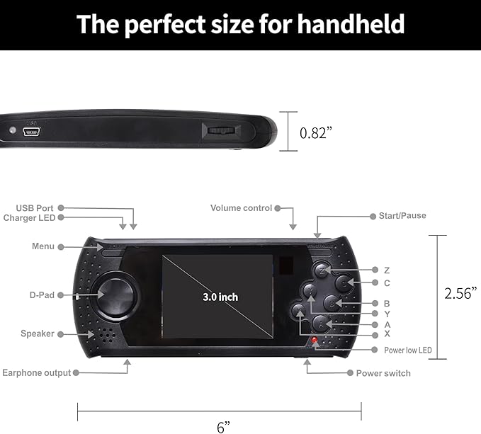 16 Bit Handheld Game for Kids Built-in 230 HD Classic Retro Video Games USB Rechargeable 3.0 Inch Childrens Travel Electronics Toys Portable Gaming Player System Gift for Boys Girls Ages 4-8-12-BubblyBeeBaby