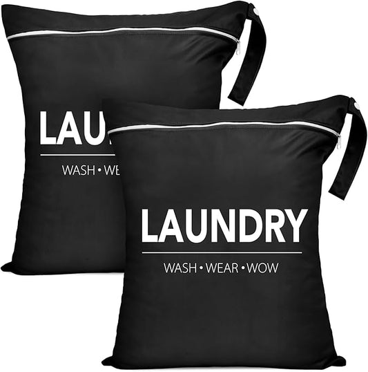 2 Pcs Large Travel Laundry Bag Waterproof Wet Dry Bag Washable Dirty Clothes Bag for Gym Clothes Laundry Wet Clothes Swimming Yoga-BubblyBeeBaby