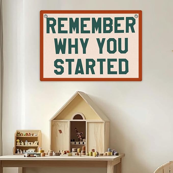 Inspirational Banner, Motivational Wall Decor, Positive Affirmations Wall Hanging, Vintage Banner Flag, Wall Flag Home Living Room Gym Dorm Office Decor, Banner for Room-BubblyBeeBaby