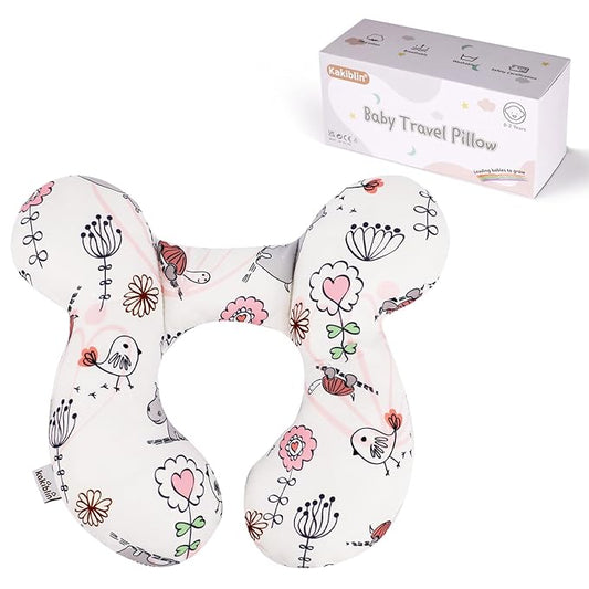 KAKIBLIN Baby Neck Pillow, Upgraded Baby Support Pillow,Babies Head Pillow,Neck Support Pillow for for Car Seat,Pushchair,Travel (Hippo)-BubblyBeeBaby