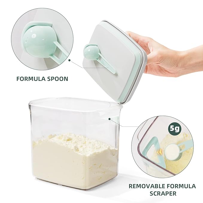 1000ml Formula Travel Container Airtight Formula Dispenser On The Go, 11OZ, 0.66LB, 300g, Clear-BubblyBeeBaby