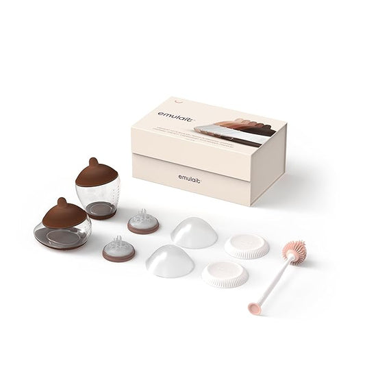 Baby Bottle Starter Kit Includes 2 Bottles 2 Nipples 2 Caps 2 Lids 2 Responsive Flow Valves, Cleaning Brush-BubblyBeeBaby