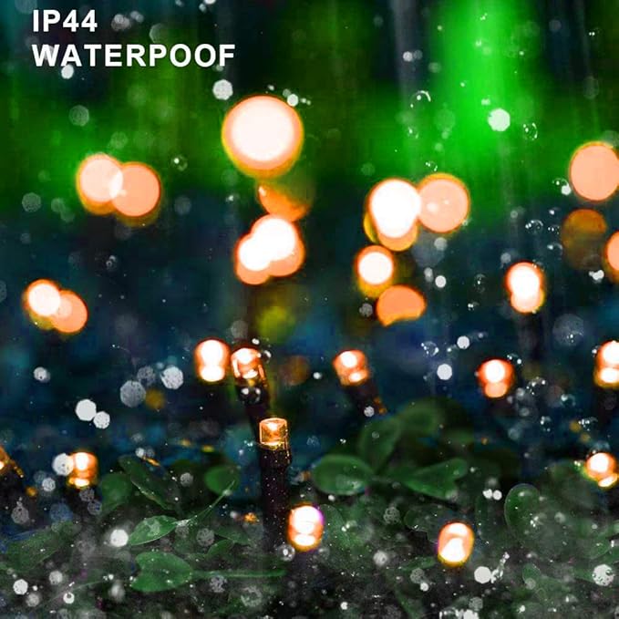 HOME LIGHTING 66FT 200 LED Halloween String Lights, Plug in Green Wire String Light, 8 Lighting Modes Waterproof Fairy Mini Lights for Indoor Outdoor Christmas Wedding Party Decorations (Orange)-BubblyBeeBaby