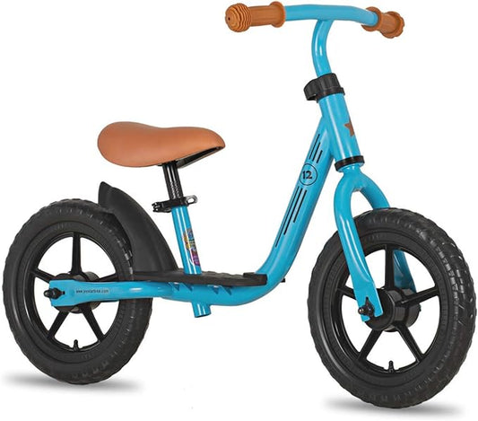 JOYSTAR 10"/12" Toddler Balance Bike for Girls & Boys, Ages 18 Months to 5 Years, Kids Push Bike with Footrest & Adjustable Seat Height, First Birthday Gifts for 2-5 Boys Girls-BubblyBeeBaby