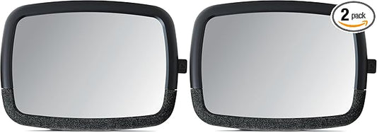 Munchkin Baby Car Mirror for Rear Facing Car Seats, Pivot 360 Baby in-Sight Adjustable Auto Mirror, Black, 2 Pack-BubblyBeeBaby