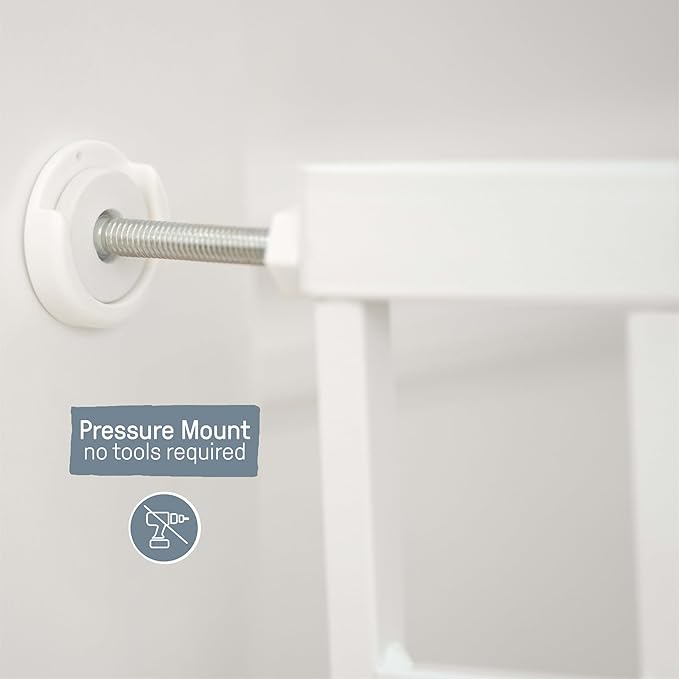 Ingenuity Decorative Extra Tall Baby Gate & Dog Gate, 28.5"-48" Wide, 36" Tall, Hardware or Pressure Mounted, Install on Top or Bottom of Stairs, Banister, or Doorway - White-BubblyBeeBaby