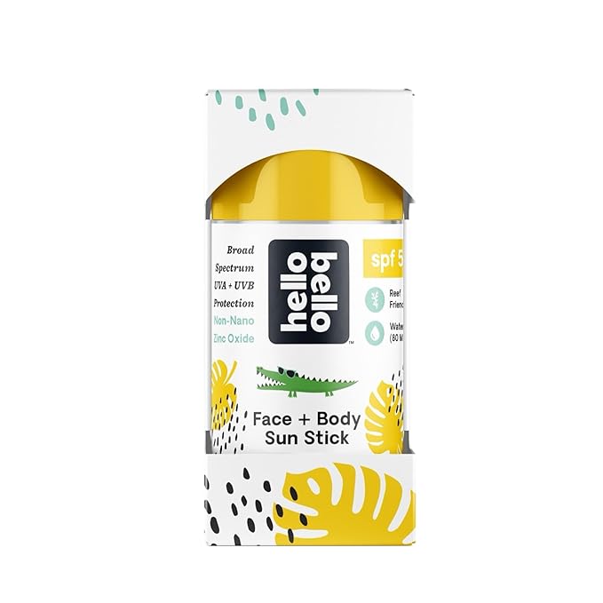 Hello Bello Mineral SPF 50 Face & Body Sunscreen Stick, Water Resistant and Reef Friendly Roll On Sun Protection, 1oz-BubblyBeeBaby