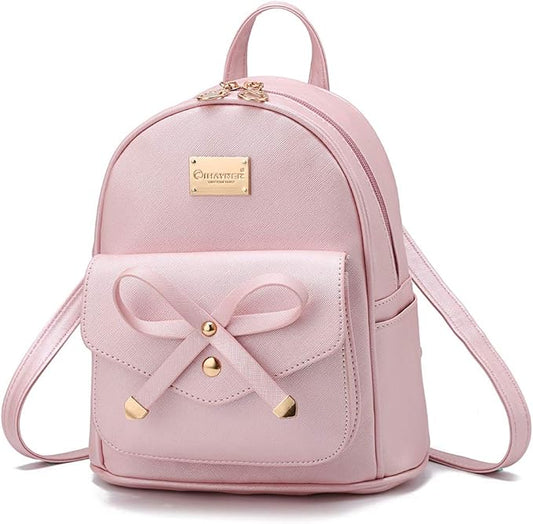 I IHAYNER Girls Bowknot Cute Leather Backpack Mini Backpack Purse for Women-BubblyBeeBaby