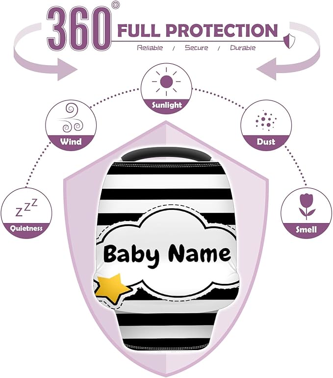 Baby Car Seat Stroller Cover Nursing Cover New Mom Breastfeeding Scarf Soft Stretchy Infant Carrier Cover Car Canopy Coverage-BubblyBeeBaby