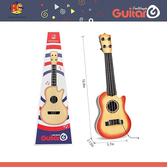 17inch Mini Guitar Toy, 4 Strings Guitar for Kids Musical Instrument Toys for Toddler Kids/Boys/Girls/Beginner.-BubblyBeeBaby