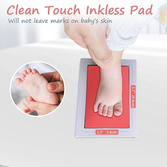 Inkless Baby Hand and Footprint Kit,Clean Touch Ink Pad for Baby Footprint Kit,No Mess Dog Paw Print Kit,DIY Footprint Ink for Baby Keepsake Gifts for Boys and Girls-BubblyBeeBaby