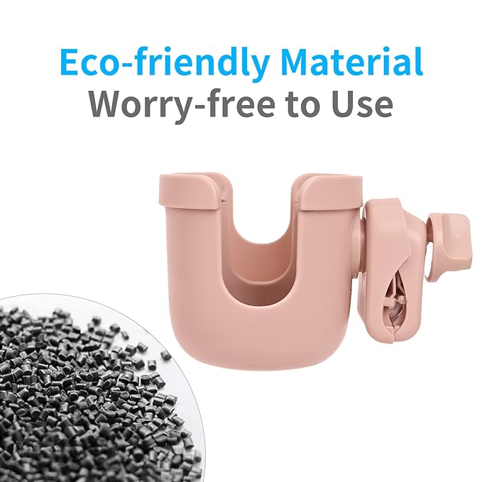 Suranew Adjustable Stroller Cup Holder with Phone Holder for Baby Stroller for Family Members,Pink-BubblyBeeBaby