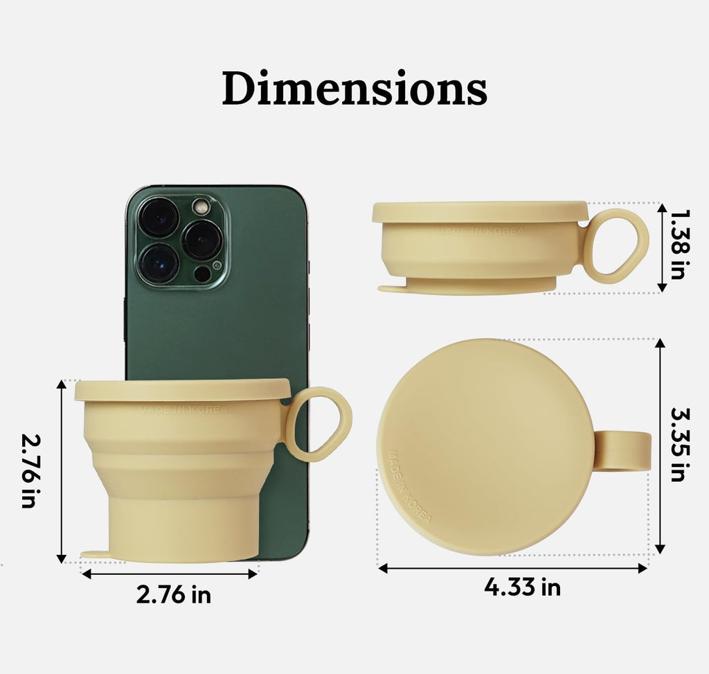 carrotez 2 pack MiniSilicone Collapsible Travel Cup for Camping, Hiking, Backpacking, and Picnics, 6 oz, Reusable, Food-grade, BPA- Free, Lightweight, Unbreakable, Portable, Small Size - Yellow Butter