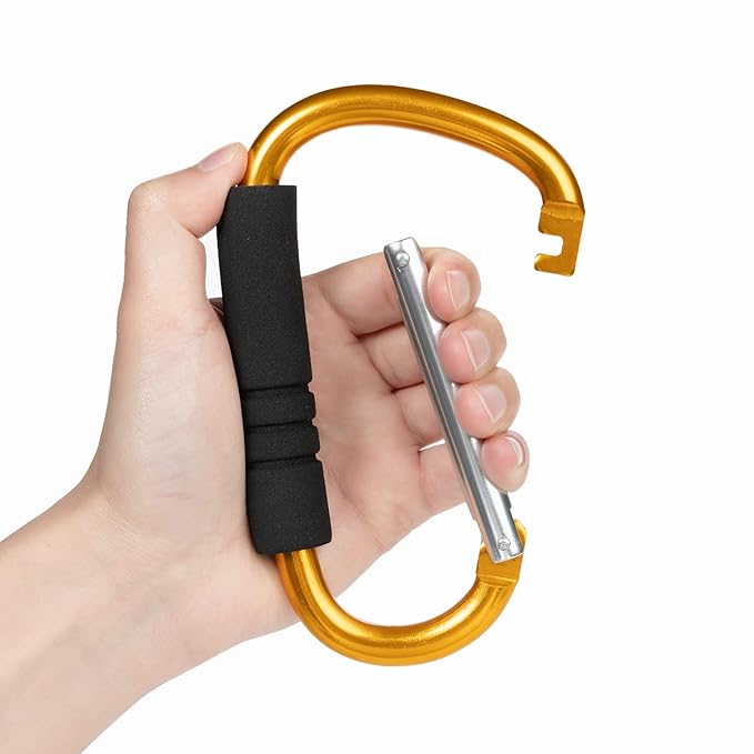 Stroller Hooks by Baby，2 Pack Convenient Organizer Hook Bag Clips to Diaper Bags Orange-BubblyBeeBaby