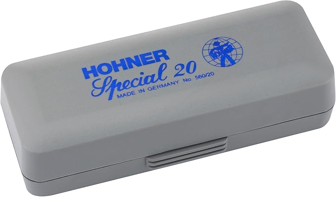 Hohner 560 Special 20 Harmonica - Key of A Bundle with Carrying Case, Key Stickers, Harmonica Beginner Manual, and Austin Bazaar Polishing Cloth-BubblyBeeBaby