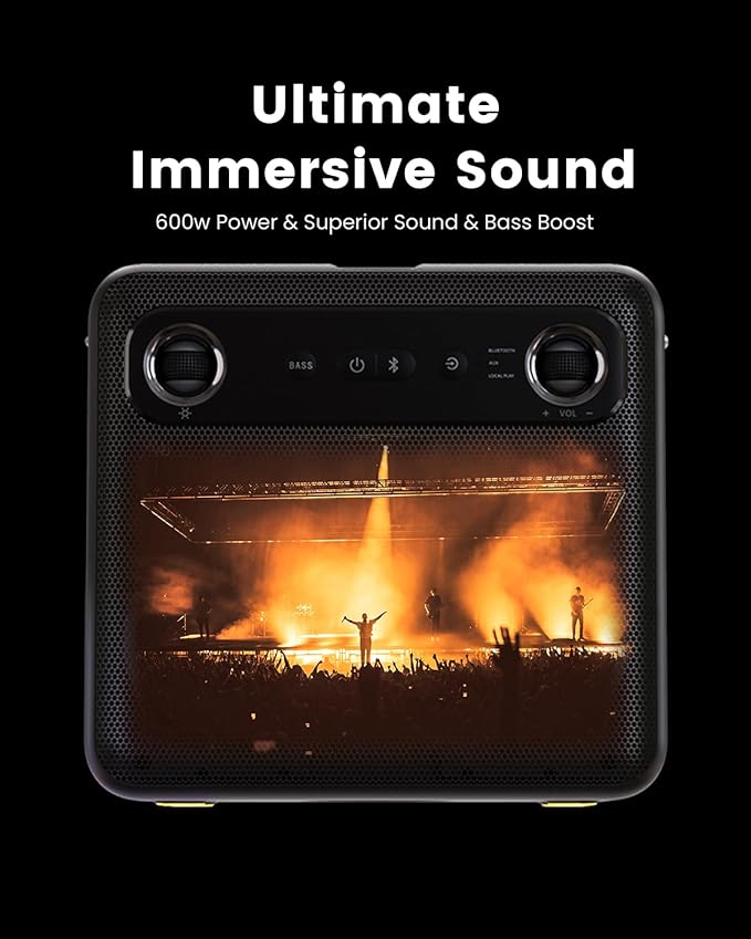 Karaoke Machine with Microphone Stand, Portable Bluetooth Speaker for Party, Backyard, Karaoke System with 2 Wireless Microphone for Adults Kids, for Women, Men, Singing Lovers-BubblyBeeBaby