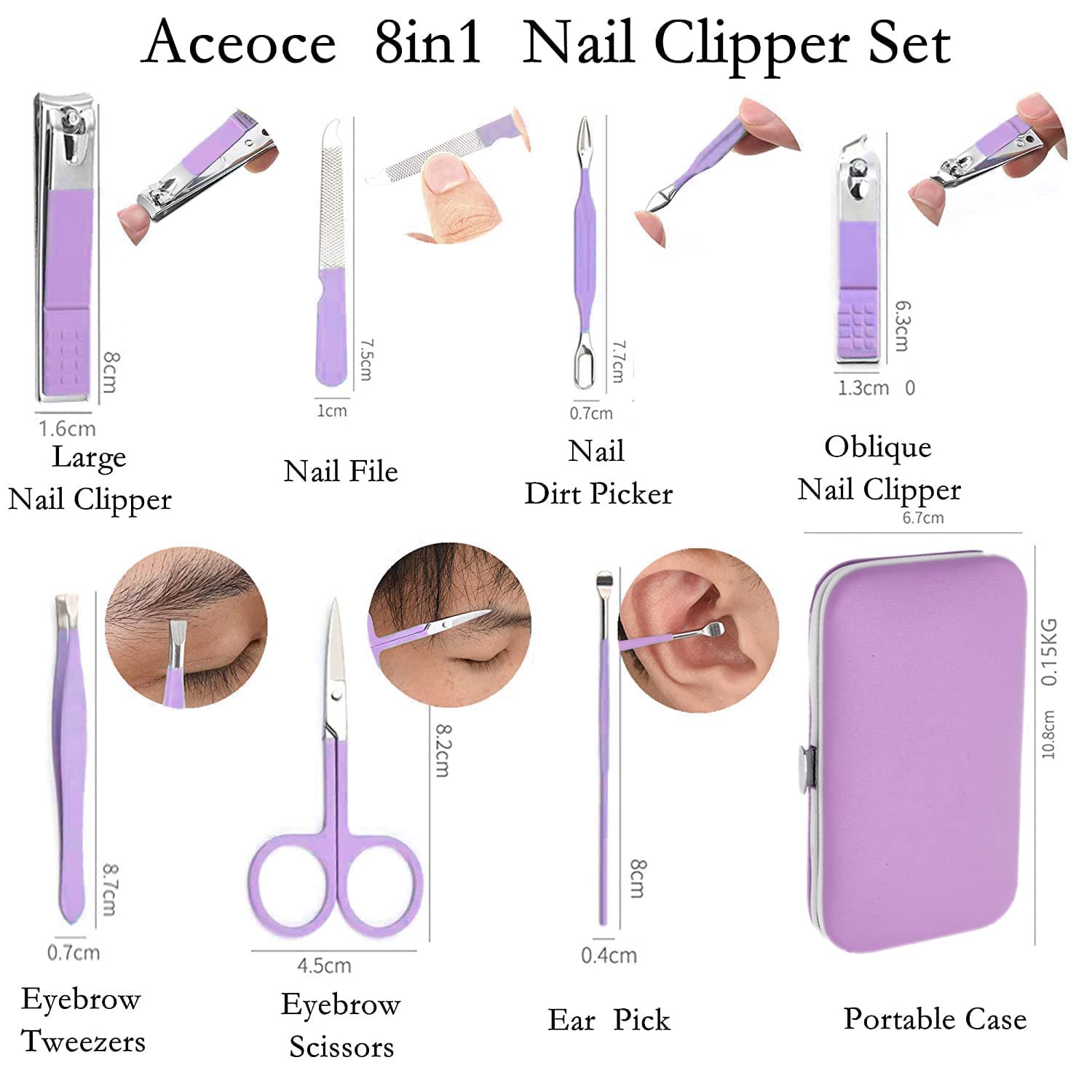 Manicure Set Women Nail Clipper Set Grooming Kit Pedicure Kit Finger Nail Clippers Grooming Kit Nail Tools Gift with Travel Case For Women Girls Friends Parents Gifts