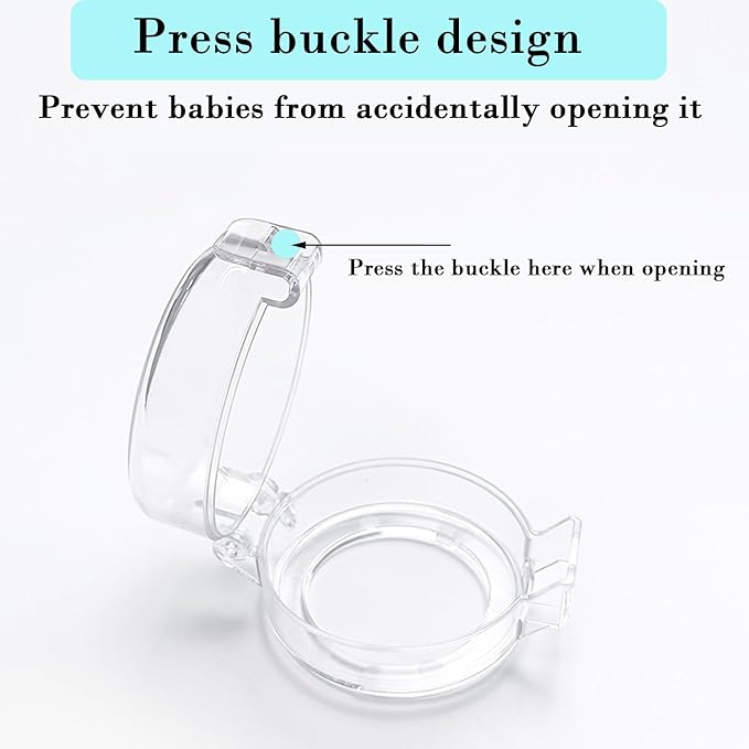 2 Pack Deadbolt Child Safety Lock Cover, Child Proof Door Knob Cover, Large Size Door Safety Deadbolt Lock for Kids, 2.76 * 2.14"-BubblyBeeBaby