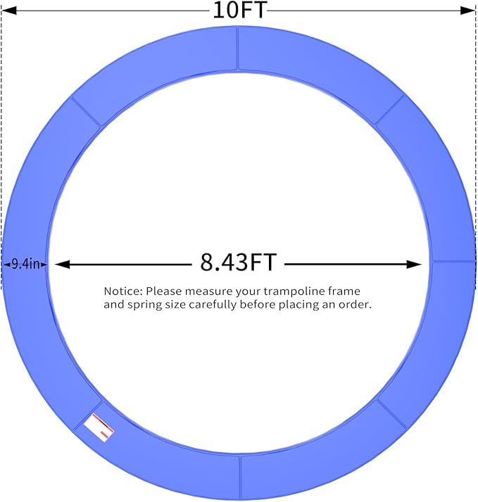 16FT/15FT/14FT/12FT/10FT Trampoline Safety Pad Replacement, Round Trampoline Spring Protection Cover, Fits 16FT/15FT/14FT/12FT/10FT Frames, Water-Resistant Trampoline Accessories-BubblyBeeBaby