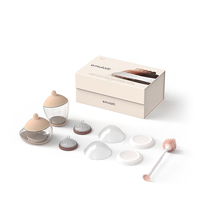 Baby Bottle Starter Kit Includes 2 Bottles 2 Nipples 2 Caps 2 Lids 2 Responsive Flow Valves, Cleaning Brush - Fair - Shape 2-RFV-BubblyBeeBaby