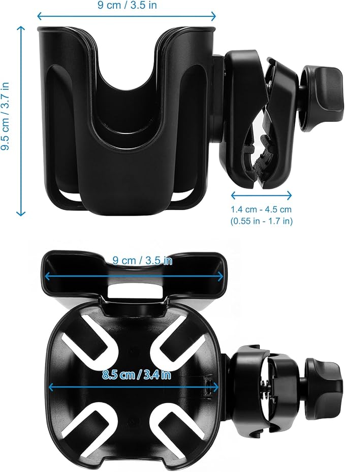 Accmor Stroller Cup Holder with Phone Holder, Bike Cup Holder, Universal Cup Holder for Uppababy Nuna Doona Strollers, 2-in-1 Cup Phone Holder for Stroller, Bike, Wheelchair, Walker, Scooter-BubblyBeeBaby