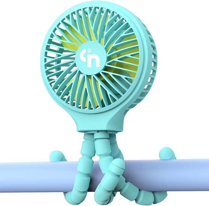 HomeLifairy Portable Stroller Fan, USB or Rechargeable Battery Operated with 3 Speeds and 360°Rotate, Cooling Clip On for Baby Crib Travel Car Seat Blue-BubblyBeeBaby