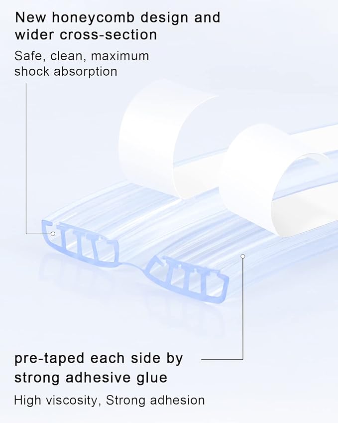 HOMREALM Baby Proofing,6.6ft(2M),Silicone Soft Corner Protectors with Pre-Taped Strong Adhesive, Edge Protectors for Sharp Corners of Cabinets, Tables-BubblyBeeBaby