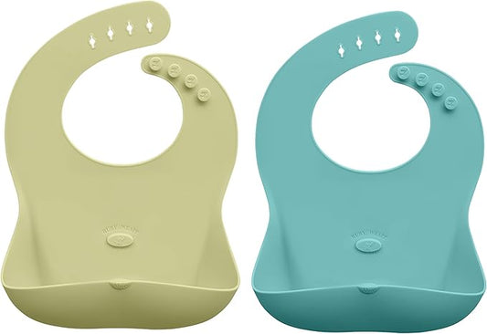 Abiie Ruby Wrapp Silicone Bibs for Babies with Front Pocket - Waterproof Bib - Stain Resistant - Silicone Toddler Bibs-BubblyBeeBaby