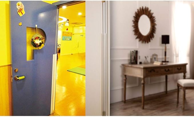 2 PCS AILUOQI Door Jam Shield Finger Pinch Guard for Baby Proofing, Kids, Hinge Cover Pinch Guard for 90 & 180 Degree Doors Frame & Baby Gate. 47.2" H, 6.7" W. 2 Pieces Set-BubblyBeeBaby