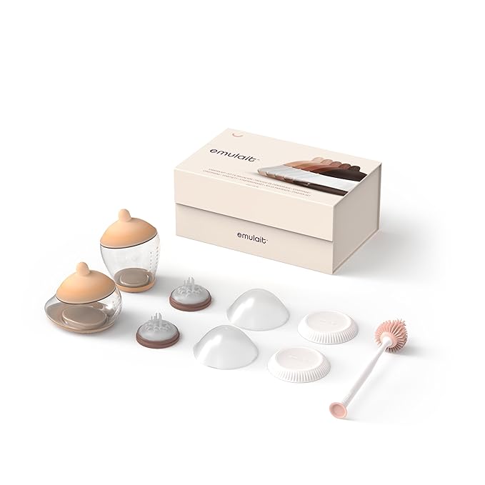 Baby Bottle Starter Kit Includes 2 Bottles 2 Nipples 2 Caps 2 Lids 2 Responsive Flow Valves, Cleaning Brush - Light - Shape 4 (Most Common)-RFV-BubblyBeeBaby