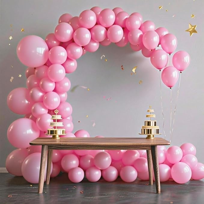 140pcs Pink Round Balloons Different Sizes 18 12 10 5 Inch Latex Balloons for Arch Decoration Party Balloon Kit for Graduation Birthday Party Wedding Balloon Baby Shower Decoration-BubblyBeeBaby