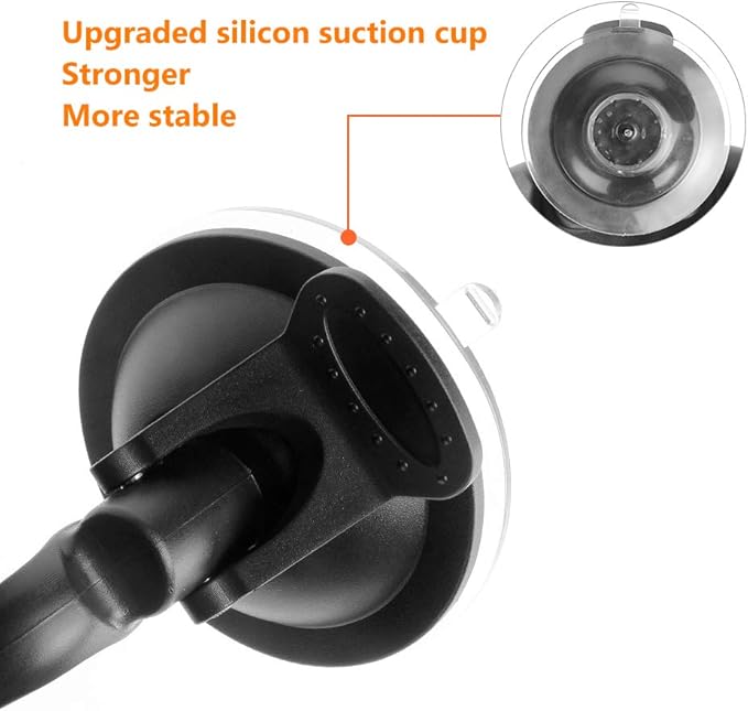 GES Rear View Mirror - 360 Degree Adjustable, Strengthen Suction Cup for Car - 5.9 x 2.2Inch - Black-BubblyBeeBaby