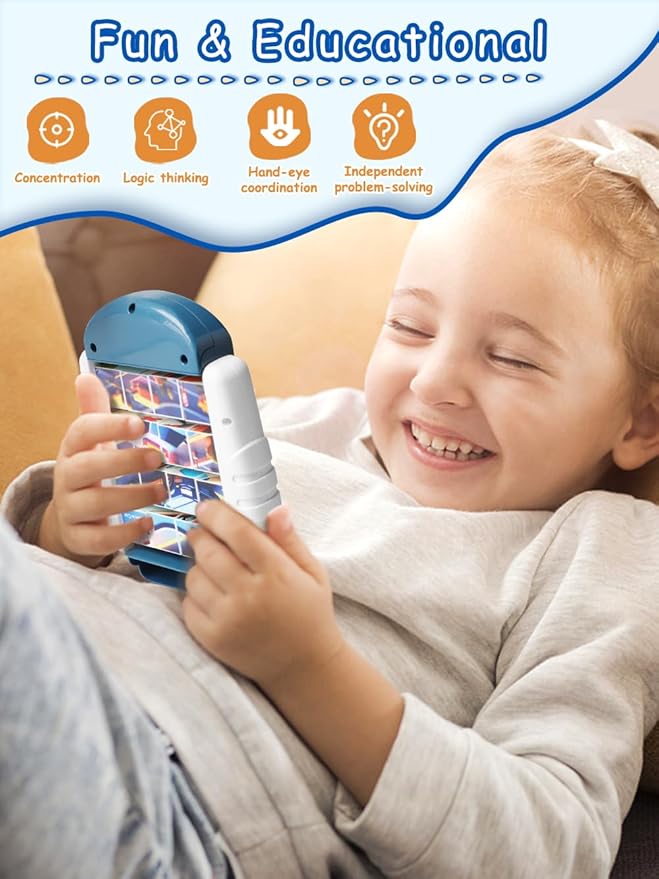 16-Piece Rotating Puzzles for Kids 4-6, Toddlers Puzzles 3-4, Road Trip, Airplane Activities Game, Travel Toys - Brain Teaser, Fine Motor Skills - Birthday Gifts Boys Girls - Special Vehicle-BubblyBeeBaby