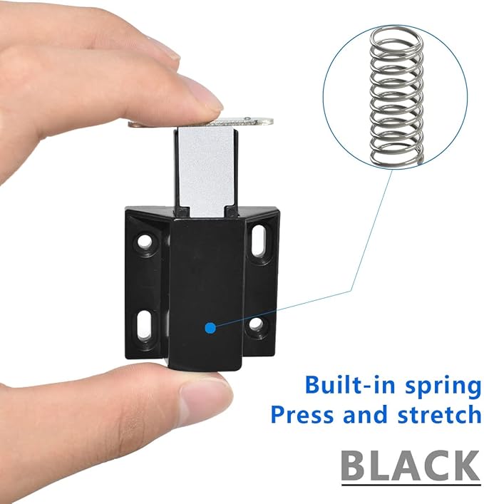 10 Pack Magnetic Push Latch Catch Push to Open Latch Pressure Touch Release Cabinet Catch for Doors Drawers Release Latch Kitchen Drawer Push Catch Pop Out Latch (Black)-BubblyBeeBaby