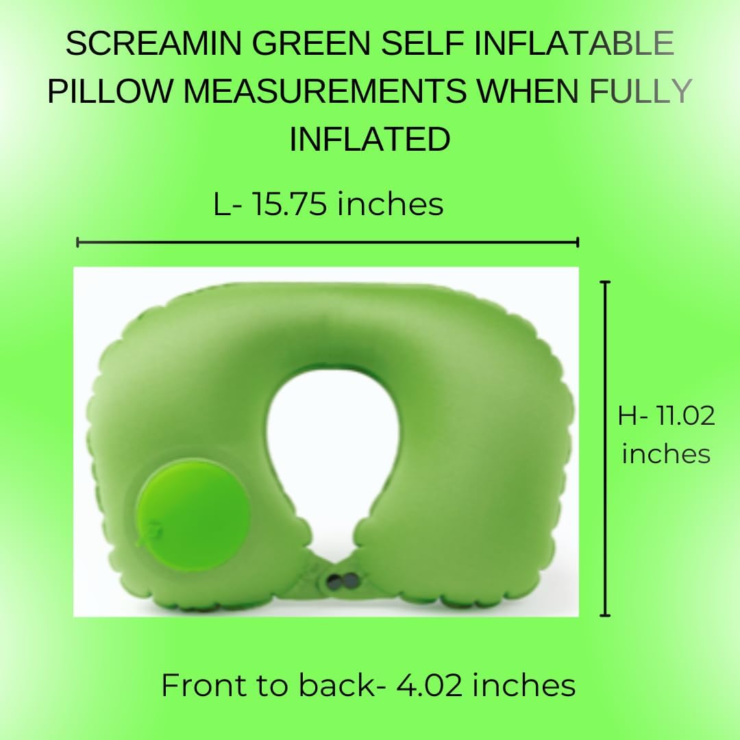 Inflatable Travel Pillows for Airplanes - Neck Pillow Inflatable - Press Pump- Blow up Airplane Pillow -Milk Silk TPU