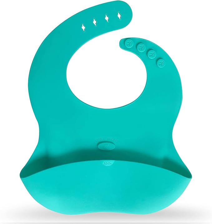 Abiie Ruby Wrapp Silicone Bibs for Babies with Front Pocket - Waterproof Bib - Stain Resistant - Silicone Toddler Bibs-BubblyBeeBaby