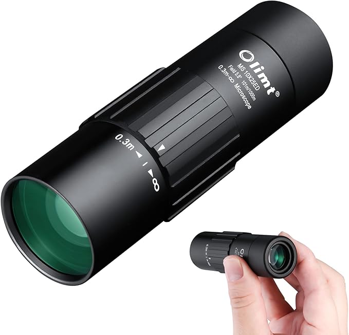 10x25 Monocular Telescope, Compact Mini Pocket Size Waterproof Fogproof for Bird Watching Hiking Camping, Black-BubblyBeeBaby