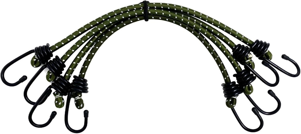 Bungee Cord Luggage Cord Resilience 18 Inch 4 Pieces for SecuringTents, Tarps, Luggage ，Truck, ATV Off-Road Motorcycle Bicycle Riding,Multi-Scenario Applicable Green