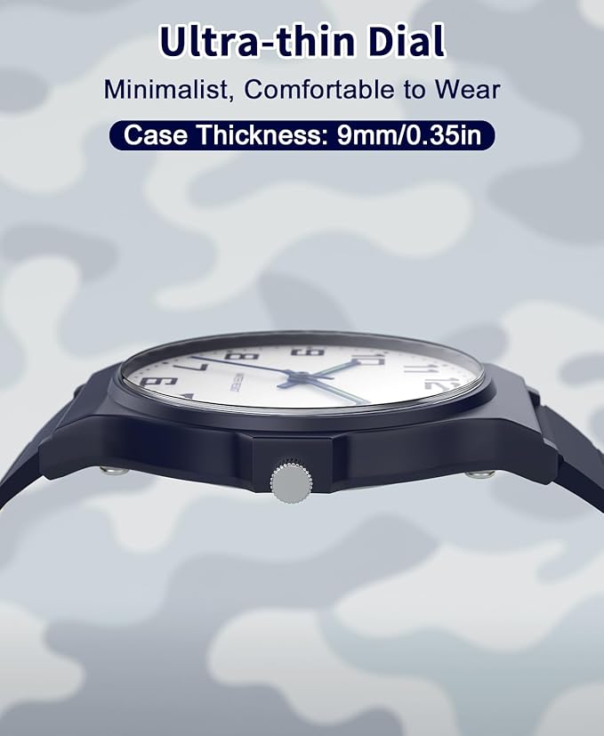 Kids Analog Watch Boys Girls, 30M Waterproof, Sports Watch for Boys, Easy to Read Children's Thin Dial Wrist Watches with Soft Band, for Ages 5-15 Kids Great Birthday Gifts Christmas Day-BubblyBeeBaby