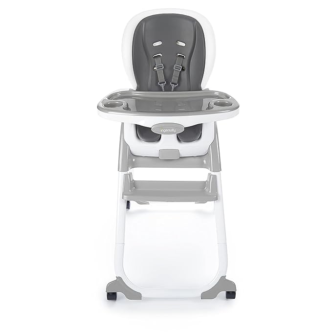 Ingenuity SmartClean Trio Elite 3-in-1 Convertible Baby High Chair, Toddler Chair, and Dining Booster Seat, For Ages 6 Months and Up, Unisex - Slate-BubblyBeeBaby