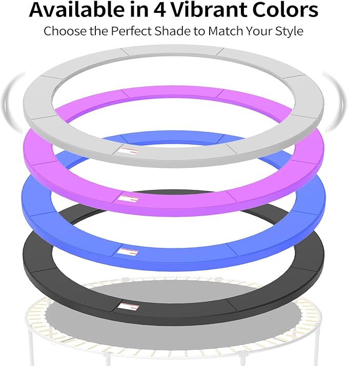 16FT/15FT/14FT/12FT/10FT Trampoline Safety Pad Replacement, Round Trampoline Spring Protection Cover, Fits 16FT/15FT/14FT/12FT/10FT Frames, Water-Resistant Trampoline Accessories-BubblyBeeBaby