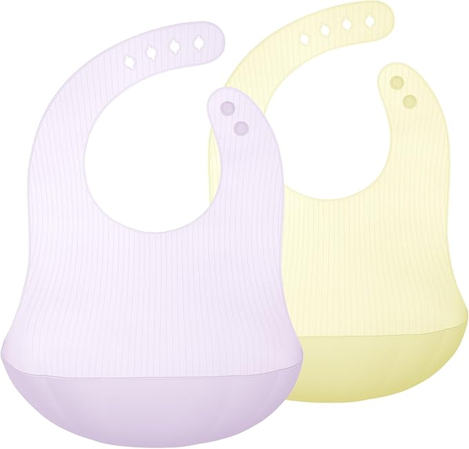 Olababy Fold N Go Silicone Baby Bib w Travel Case | Lightweight Design Eases Pressure Bruising for Infants & Toddlers-BubblyBeeBaby