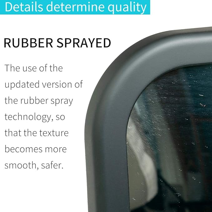 Baby Car Mirror Most Stable Backseat Mirror with Premium Matte Finish,Ultra High Definition PMMA Material, Secure and Shatterproof,Black-BubblyBeeBaby