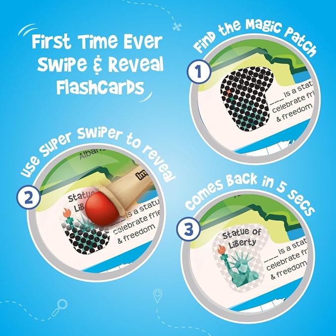 Imagimake Mapology United States Flash Card Puzzle with Flags, Country- Capitals | Educational Toys for Kids Ages 5-8 | Learn Geography Puzzles for kids Ages 8-10 | Christmas Gift for Boys & Girls-BubblyBeeBaby